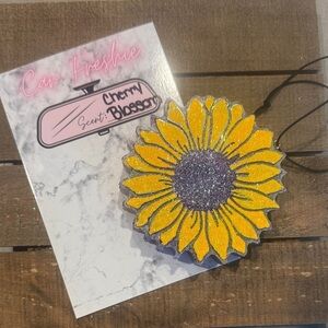 Sunflower Car Freshie with Cherry Blossom Scent